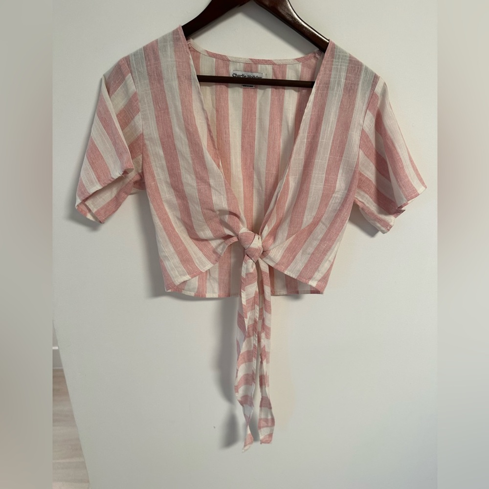 Charlie Holiday Front Tie Top